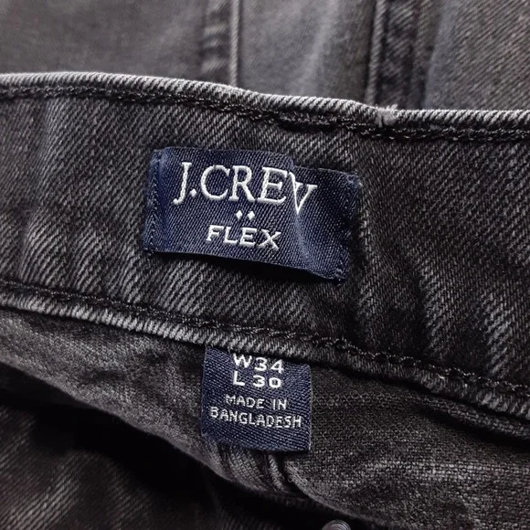 J.Crew Mens Flex Jeans Sz.34x30/Faded Black/Straight/Spandex Blend/Denim - Picture 5 of 12